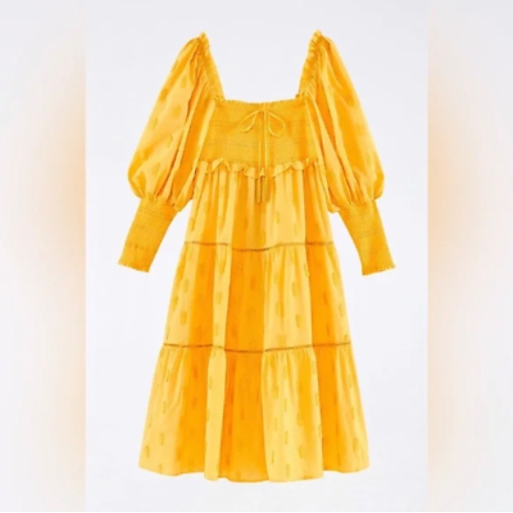 Farm Rio - Golden Smocked Pineapple Maxi Dress